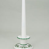 Green Folk Ceramic Candlestick