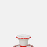 Gisela Graham Red Folk Ceramic Candlestick.
