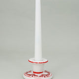 Red Folk Ceramic Candlestick