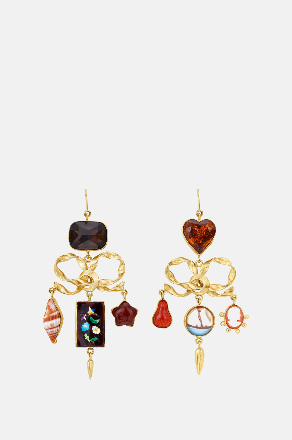 Grainne Morton Bow Charm Balance Drop Earrings.