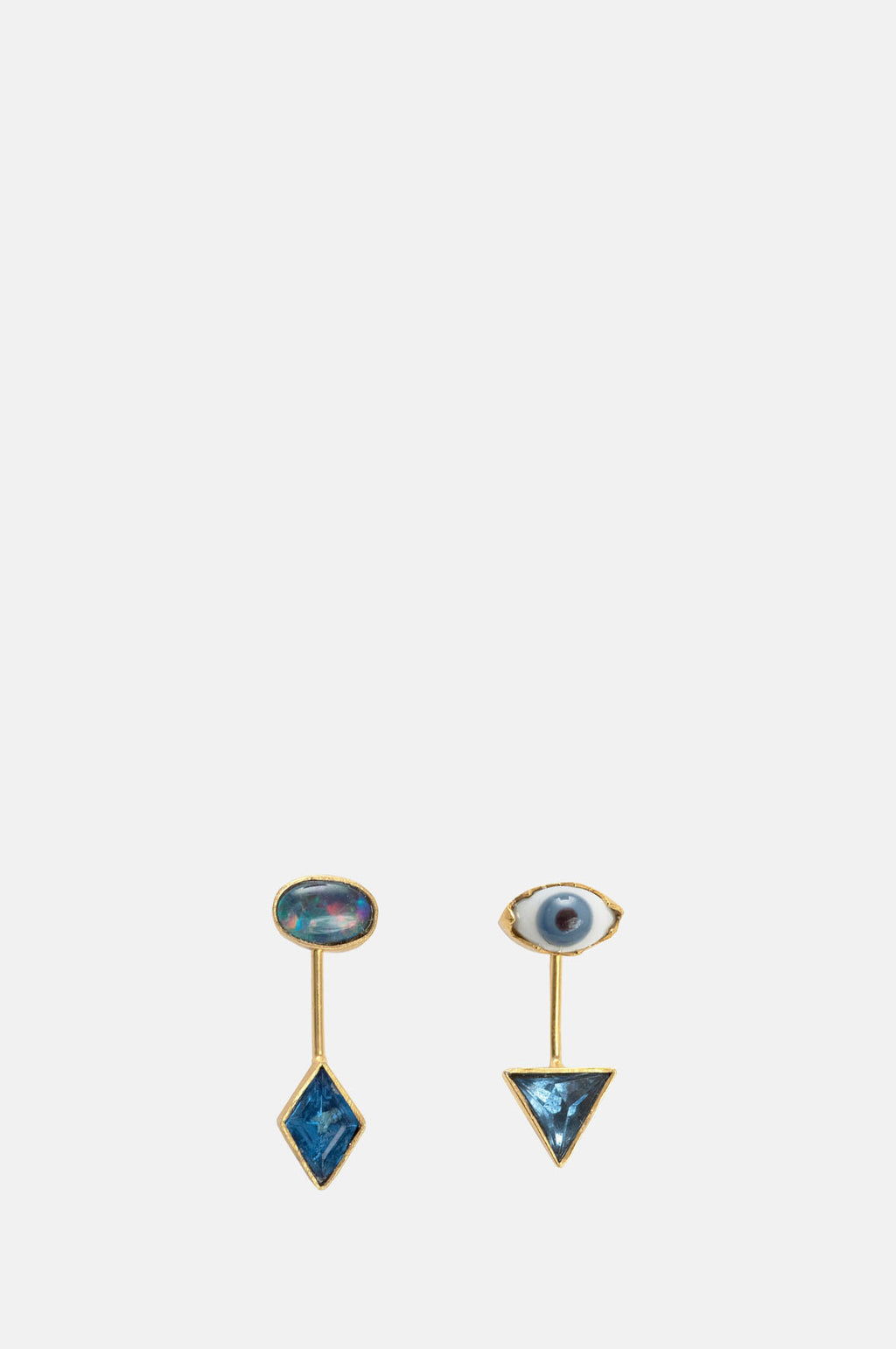Grainne Morton Detachable Drop Opal Blue Eye Earrings.