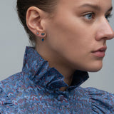 Detachable Drop Opal Blue Eye Earrings