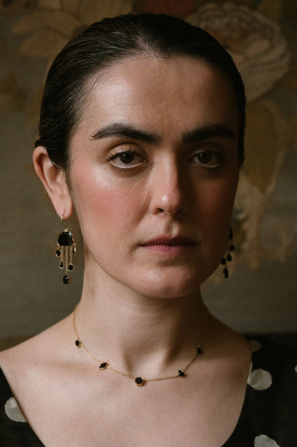 Five Mini Charm Jet Necklace