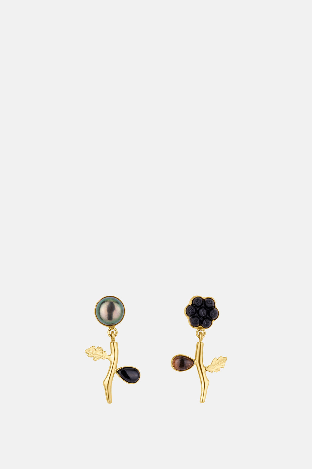 Grainne Morton Flower Drop Jet Earrings.