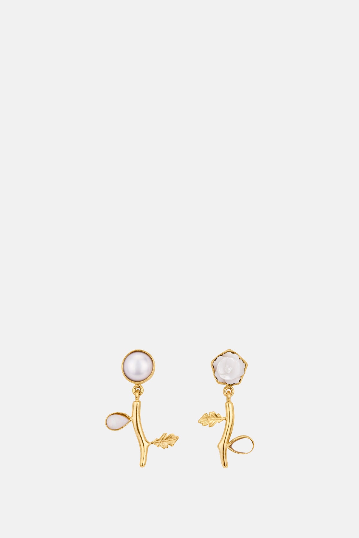 Grainne Morton Flower Drop Pearl Earrings.