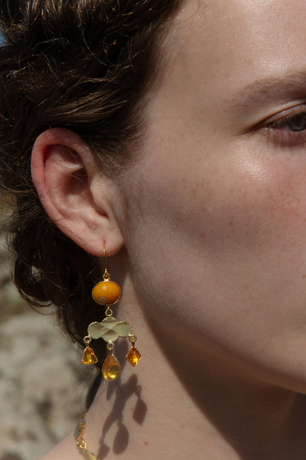 Girandole Amber Earrings