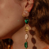Green Heart and Star Earrings