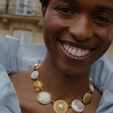 Moon and Shell Cameo Necklace