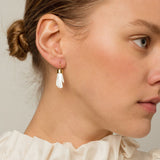 Pearl White Hand Hook Earrings