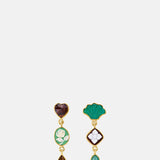 Grainne Morton Three Charm Moving Drop Aventurine Earrings.