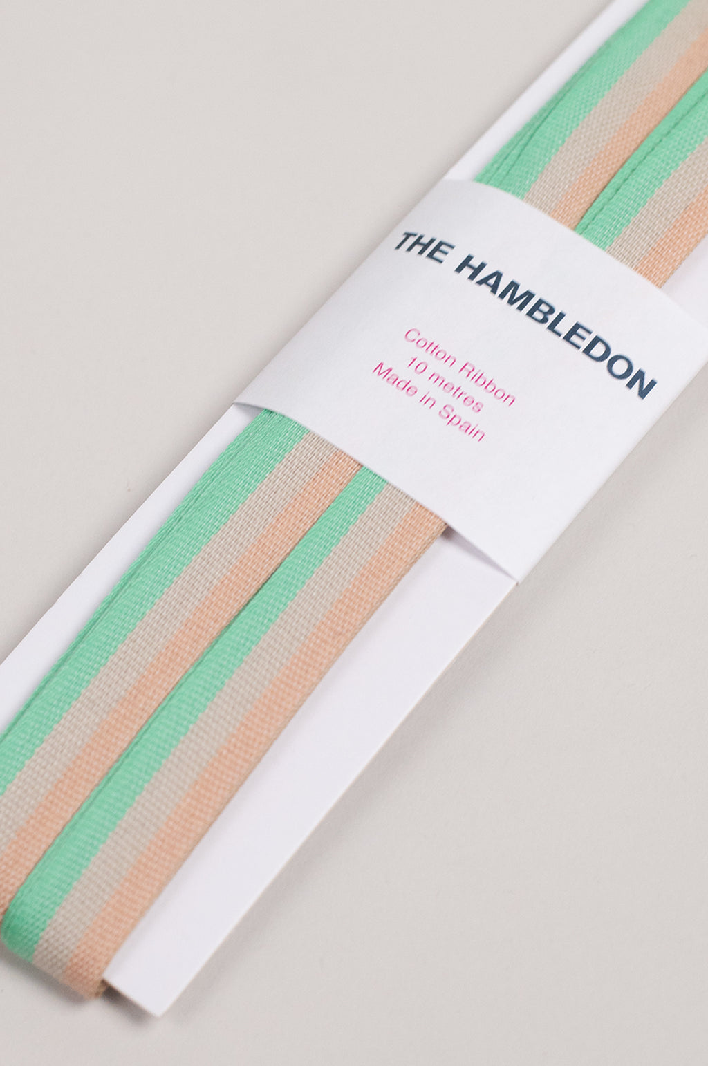 Green Tricolor Cotton Ribbon 15mm x 10m