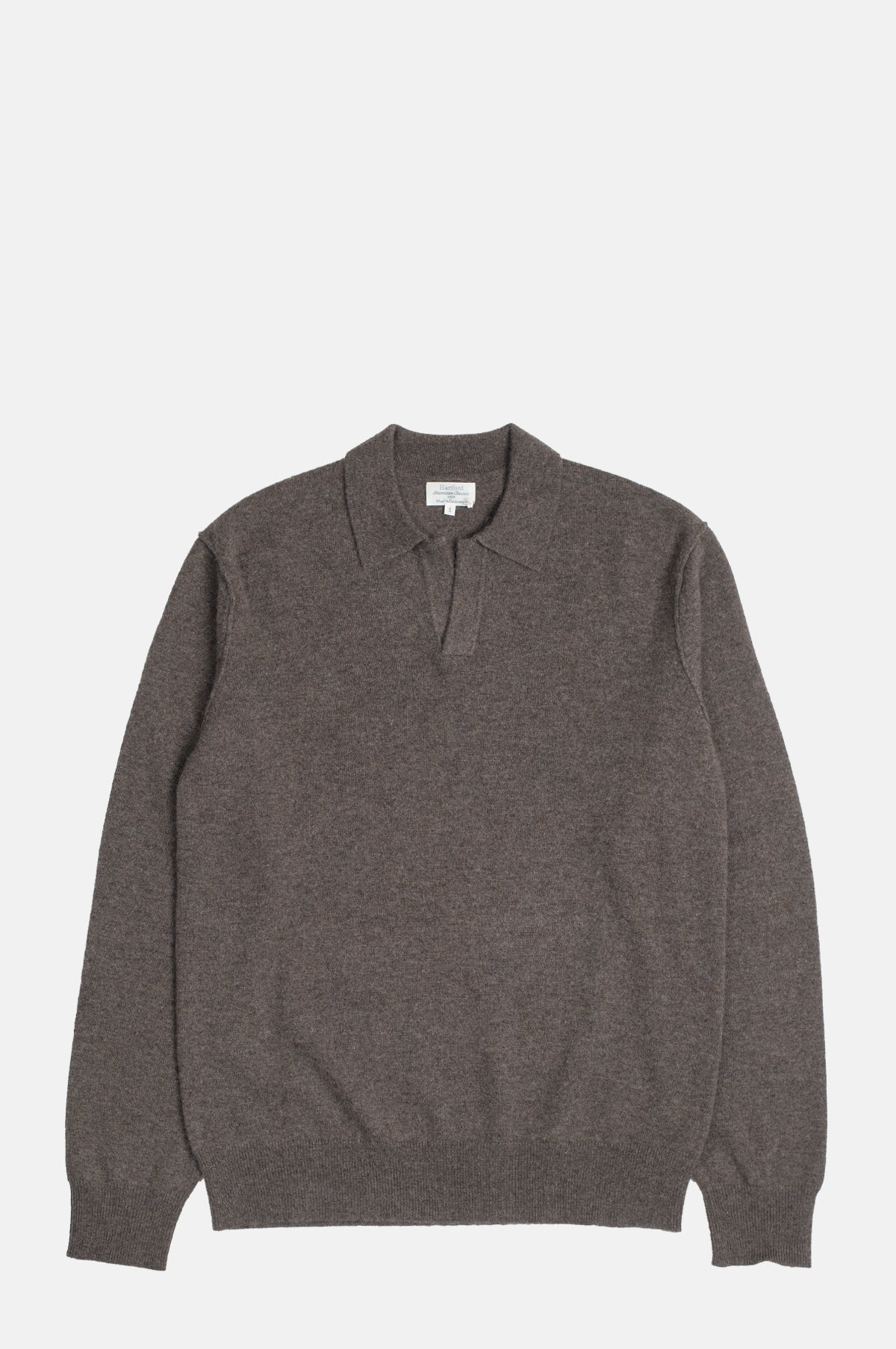 Hartford Cashmere Polo Pullover Mushroom.