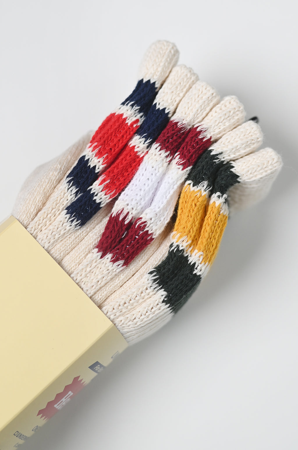 3-Pack Off-White Multi Stripe Socks
