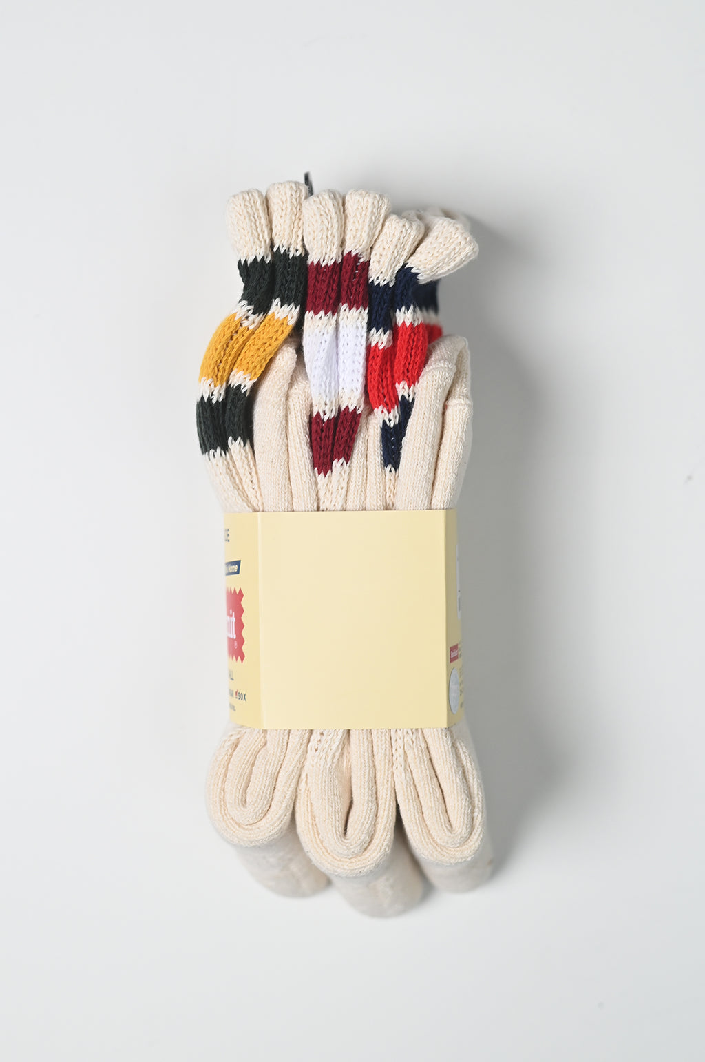 3-Pack Off-White Multi Stripe Socks