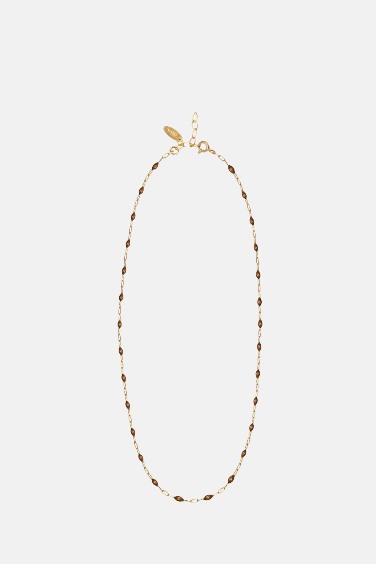 Hermina Athens Bronze Enamel Chain Necklace 85cm.