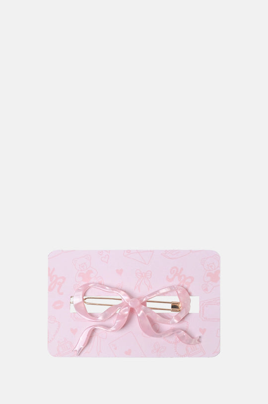 Ribbon Bow Clip Pink
