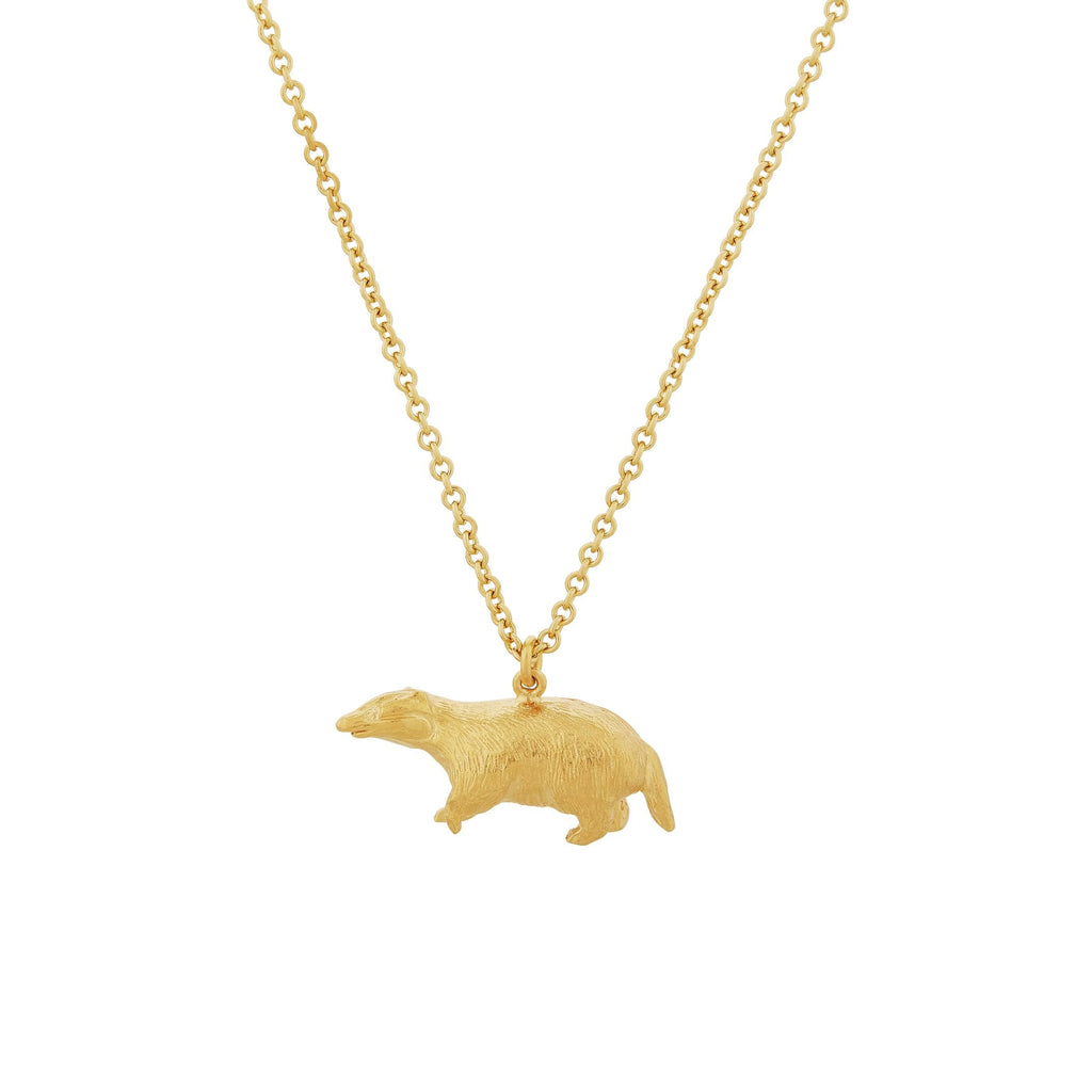 A.M. Foraging Badger Necklace Gold