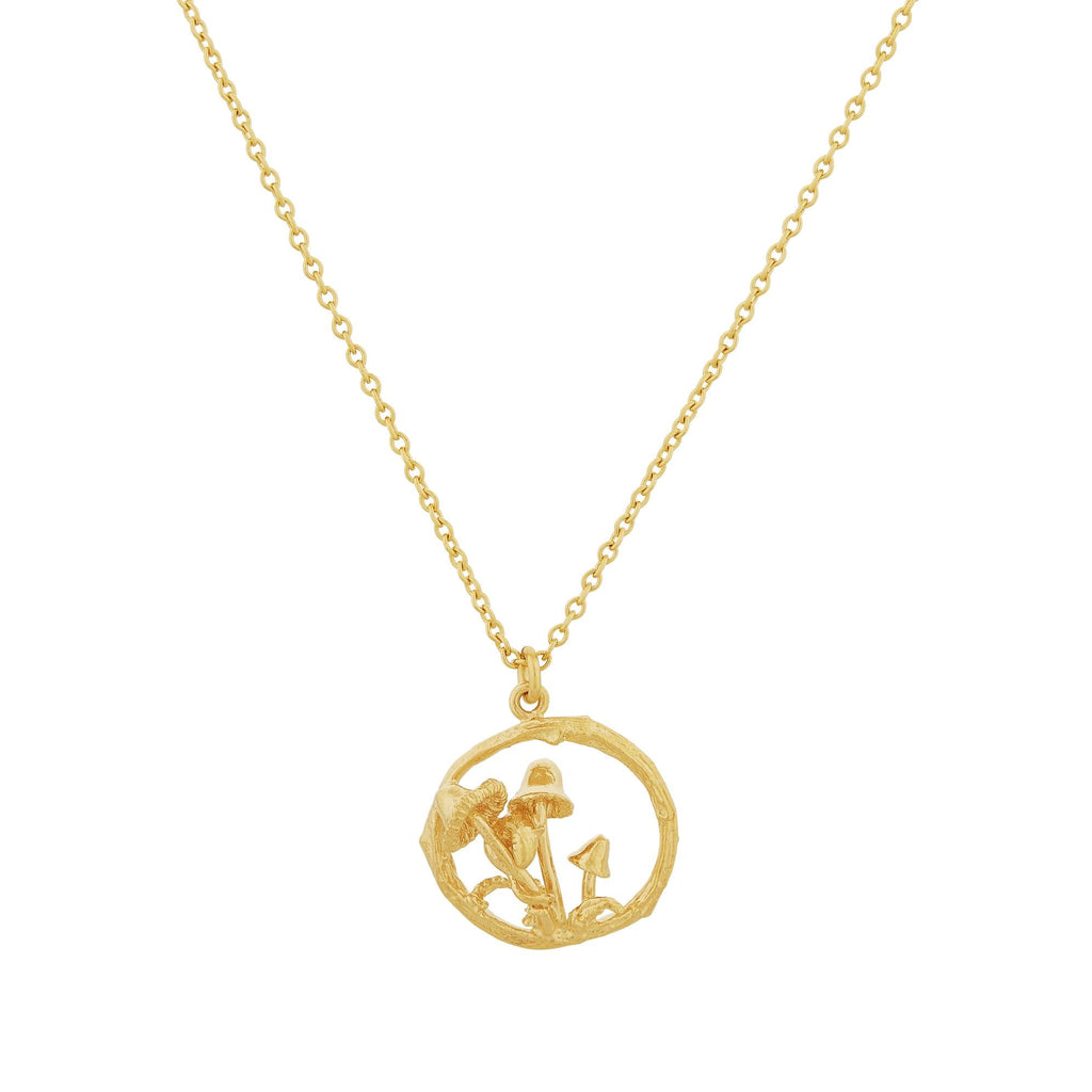 A.M. Mushroom Patch Loop Necklace Gold