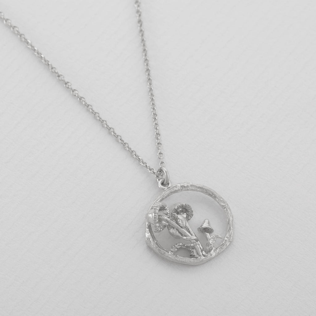 A.M. Mushroom Patch Loop Necklace Silver