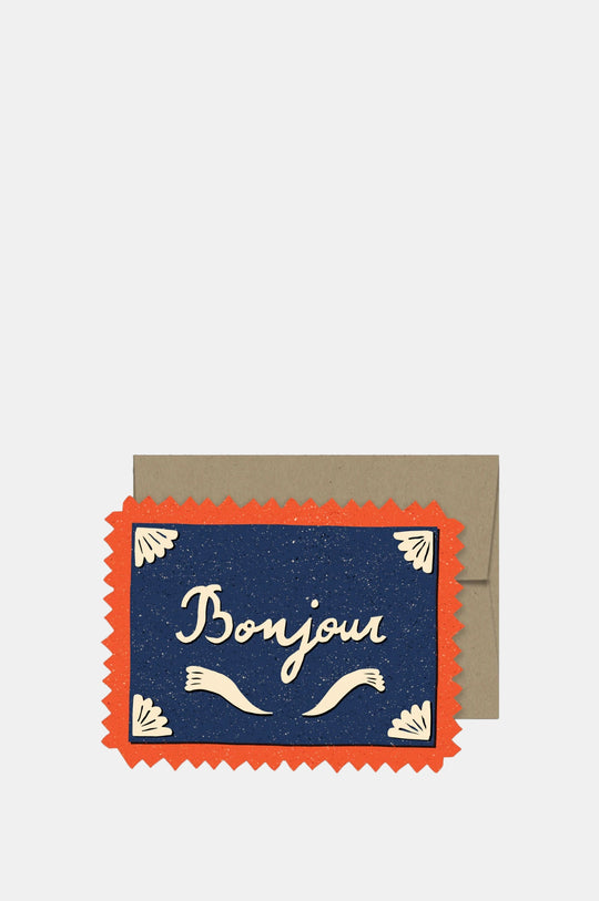 Bonjour Die Cut Card