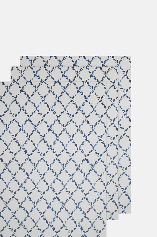 Blue Diamond Botanical Wrapping Paper Set of 3 Sheets