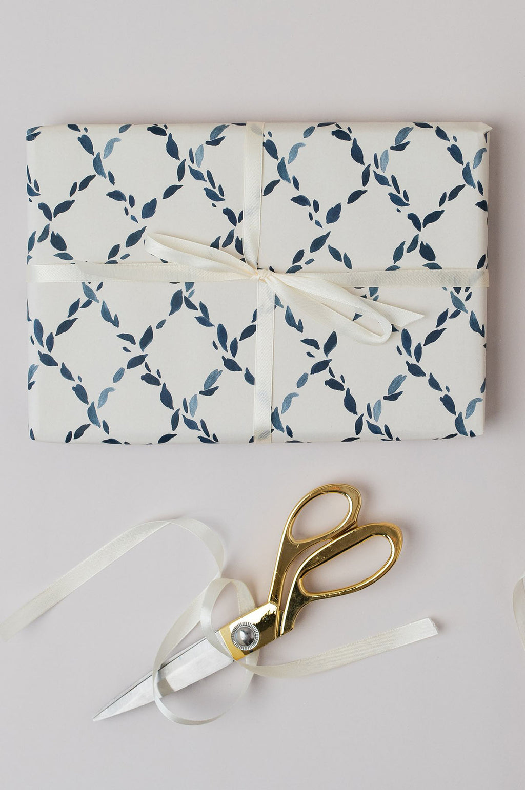 Blue Diamond Botanical Wrapping Paper Set of 3 Sheets