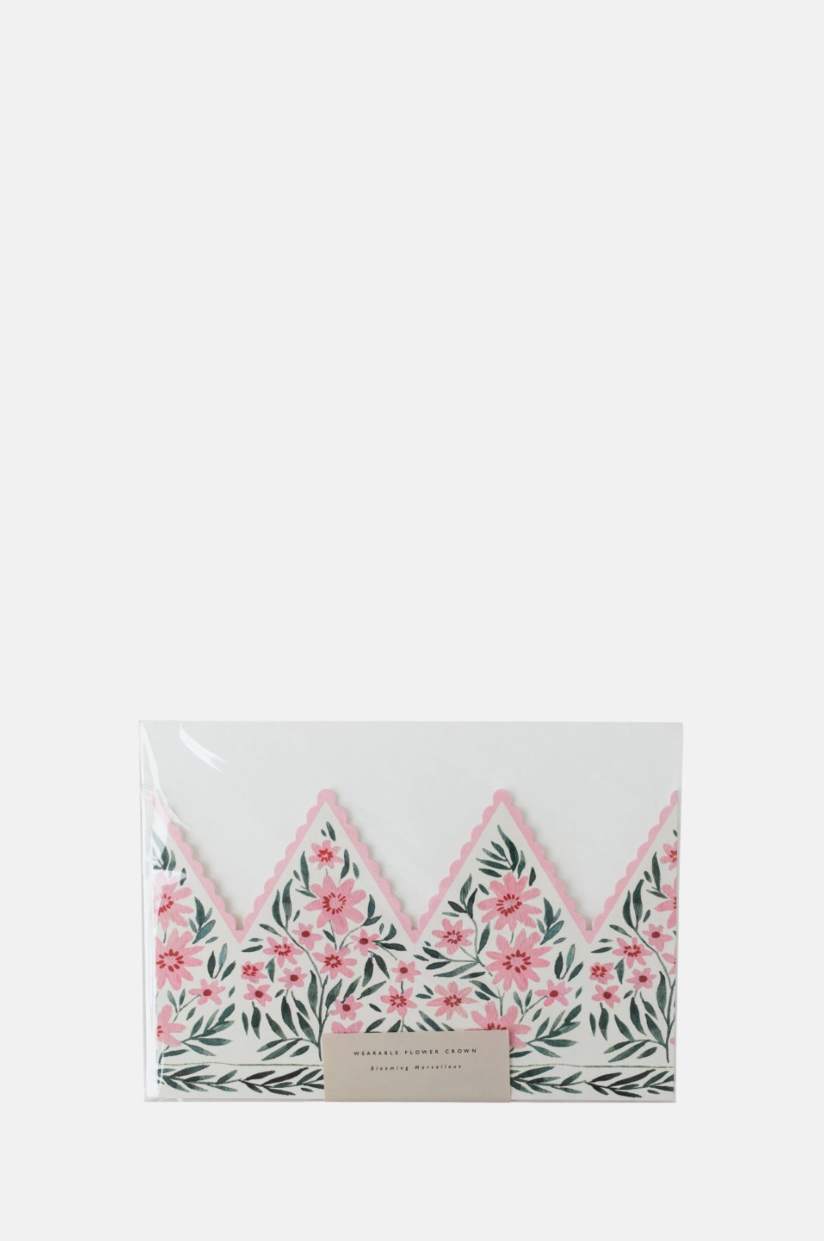 Katie Housley Botanical Party Hat Crown Card Pink Cosmos.