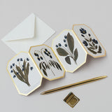 Concertina Botanical Blue Flower Die Cut Mini Card