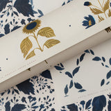 Four Floral Blue Botanical Wrapping Paper Set of 3 Sheets