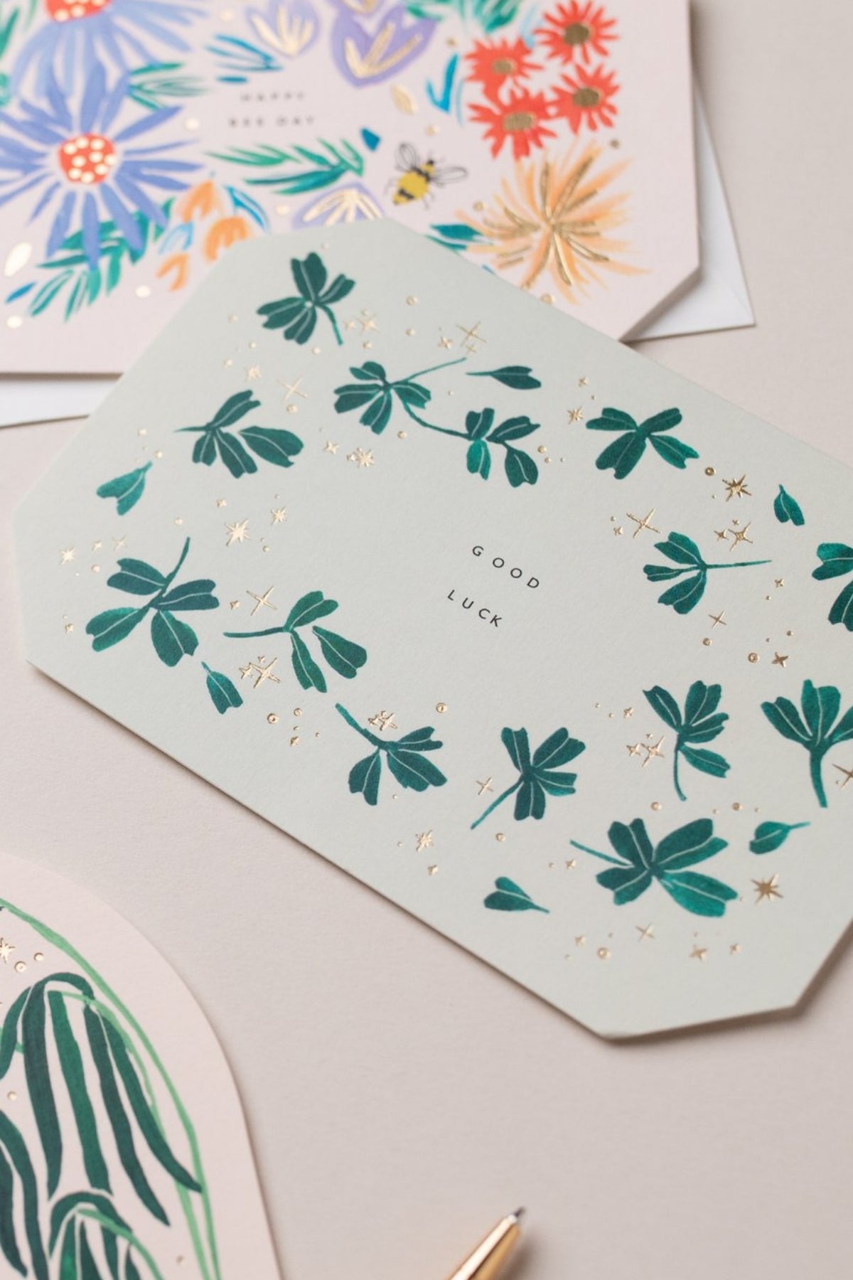 Good Luck Die Cut Foiled Card