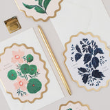 Thank You Very Much Botanical Scallop Die Cut Card