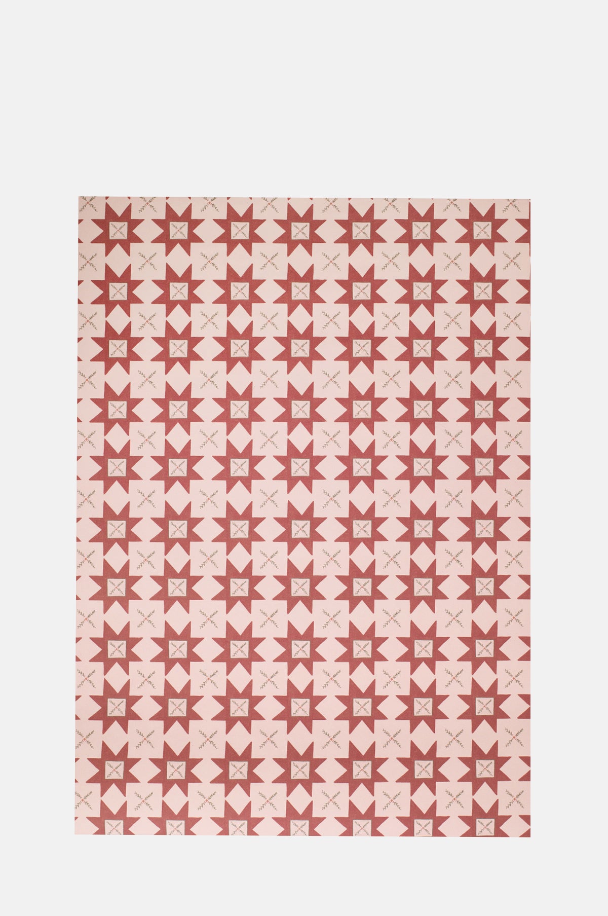Katie Leamon Red Quilt Pattern Wrapping Paper Set of 3 Sheets.