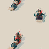 Tobogganing Vintage Christmas Wrapping Paper Set of 3 Sheets