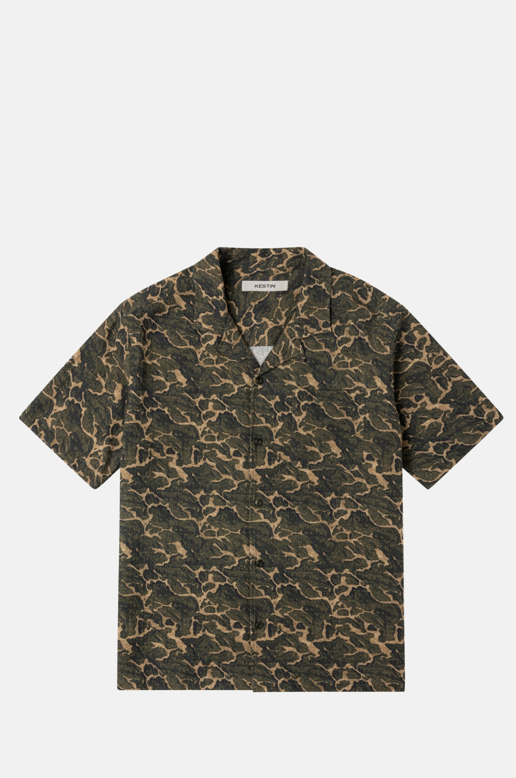 Kestin Crammond Shirt Olive Landscape Print.