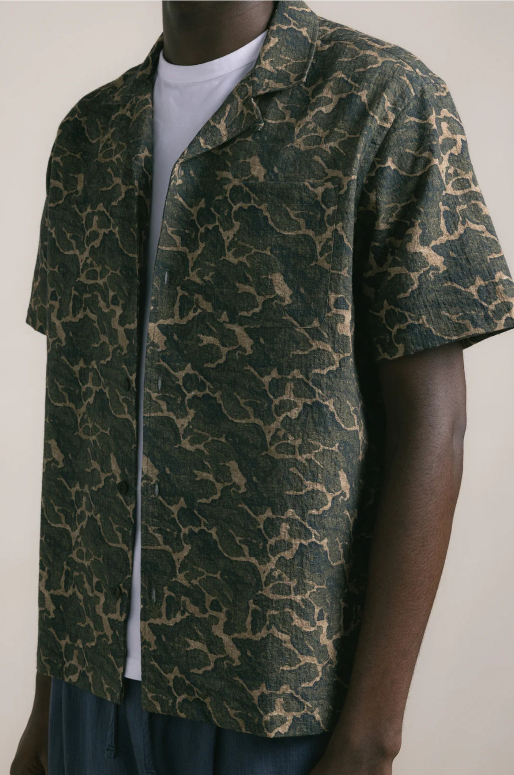Crammond Shirt Olive Landscape Print