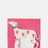 Loveheart Whippet Dog Greeting Card