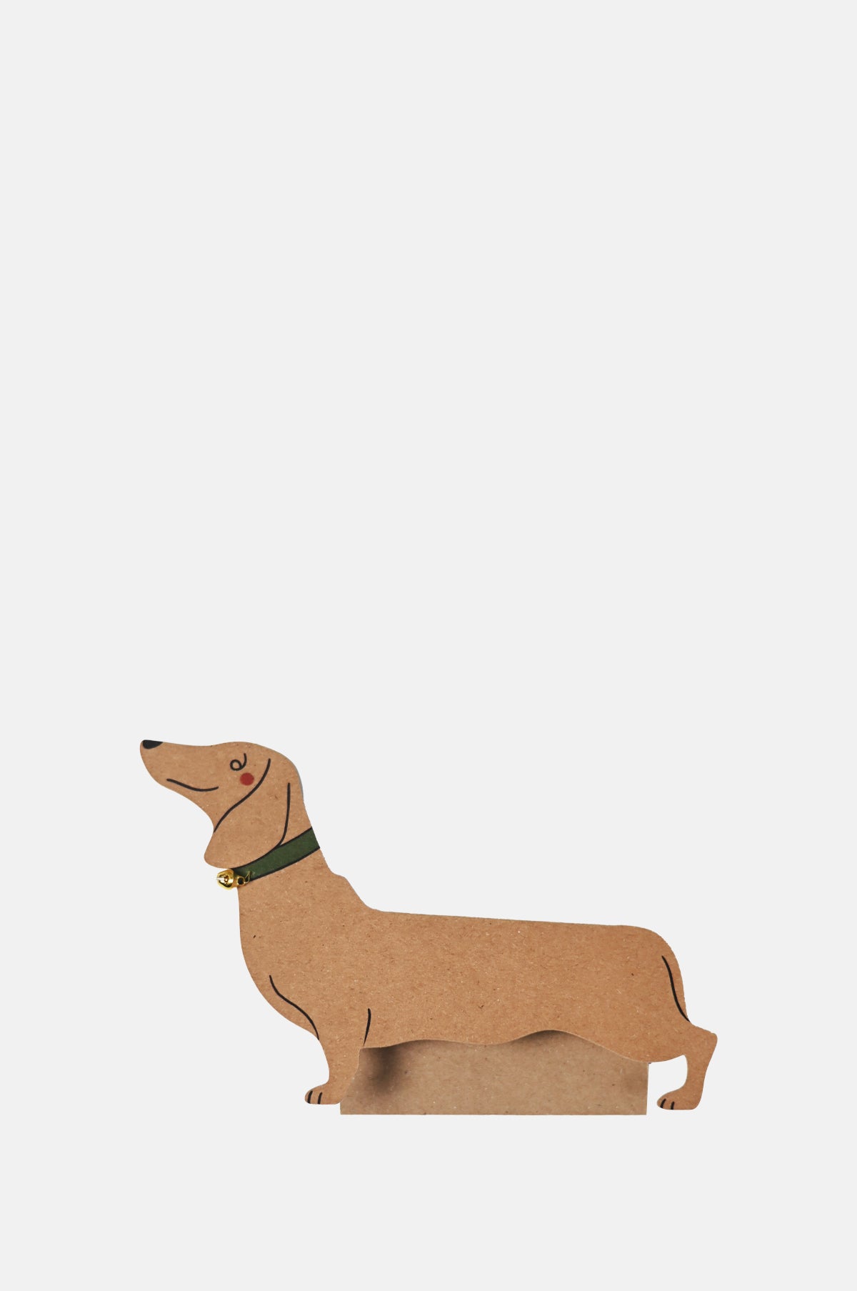 Kitty Kenda Standing Dachshund Sausage Dog Shaped Greeting Card.