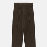 Knickerbocker Canal Pleated Corduroy Cotton Pant Coffee.