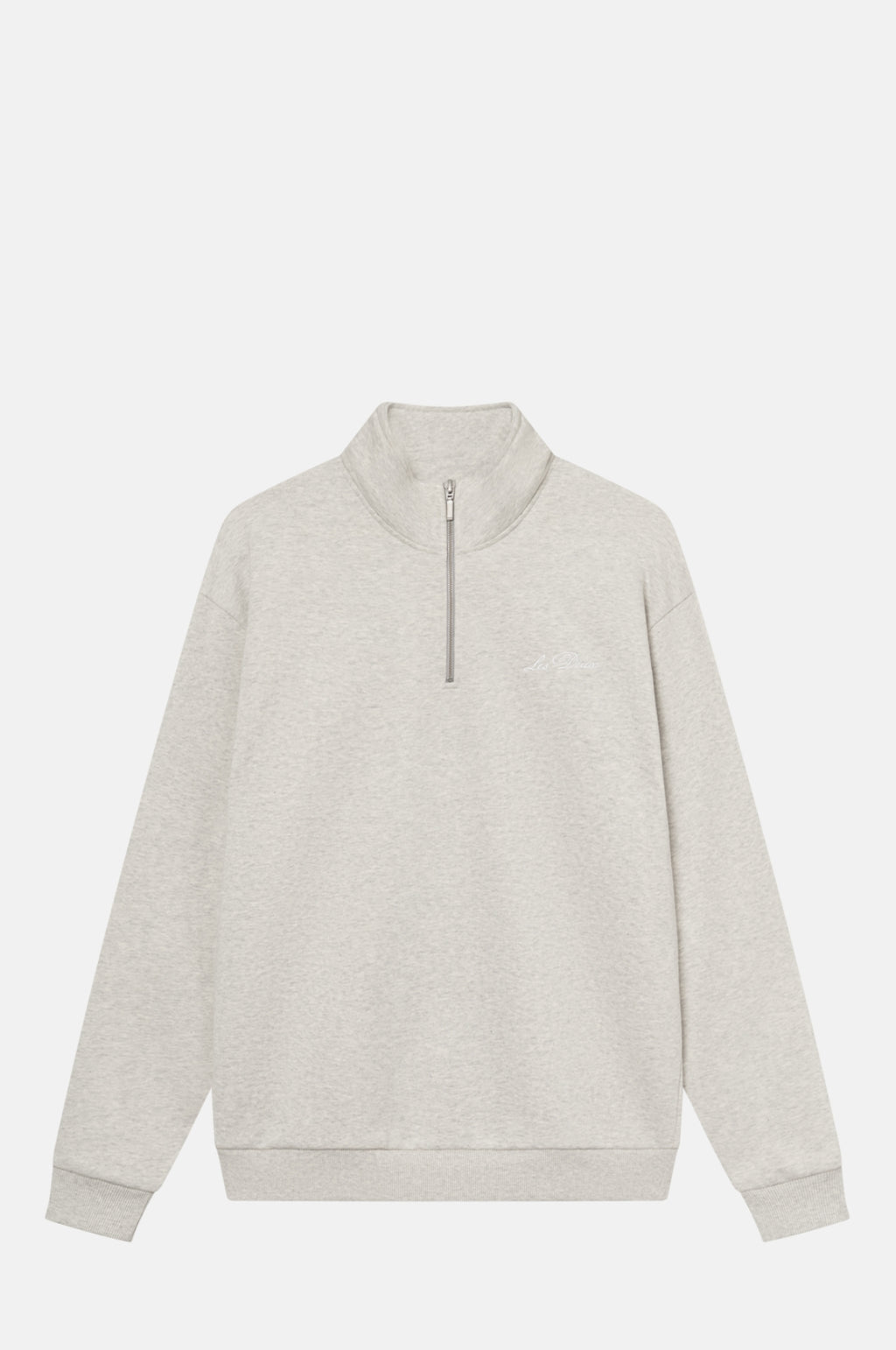 Les Deux Crew Half-Zip Sweatshirt Snow Melange.