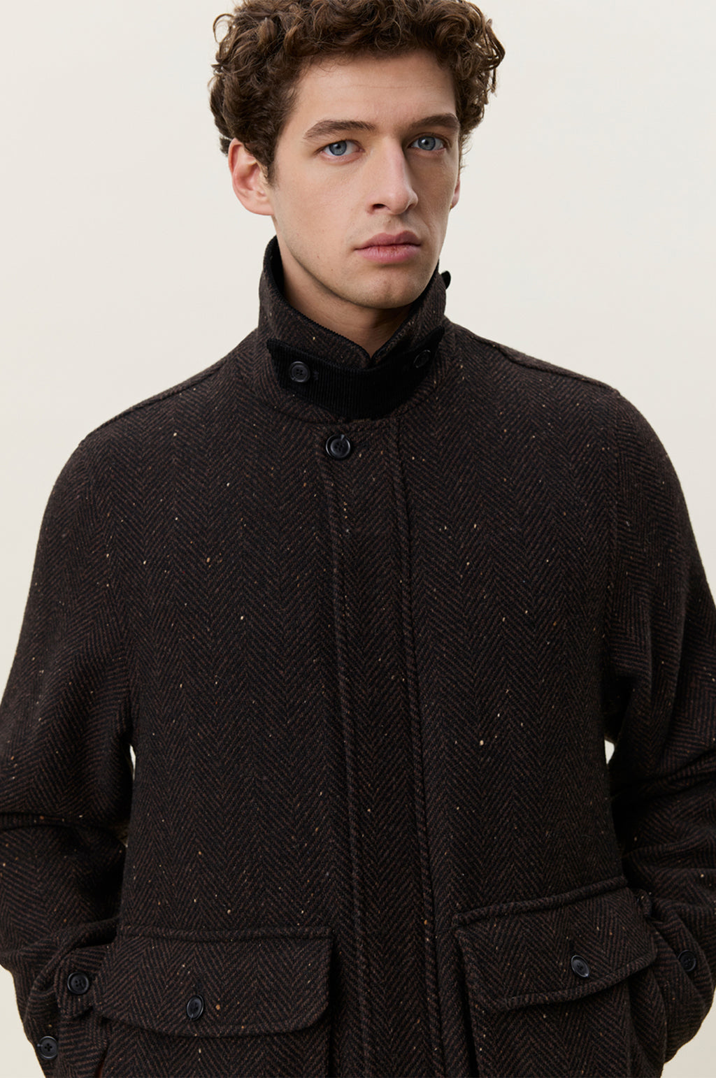 Herringbone Jacket Mole Brown