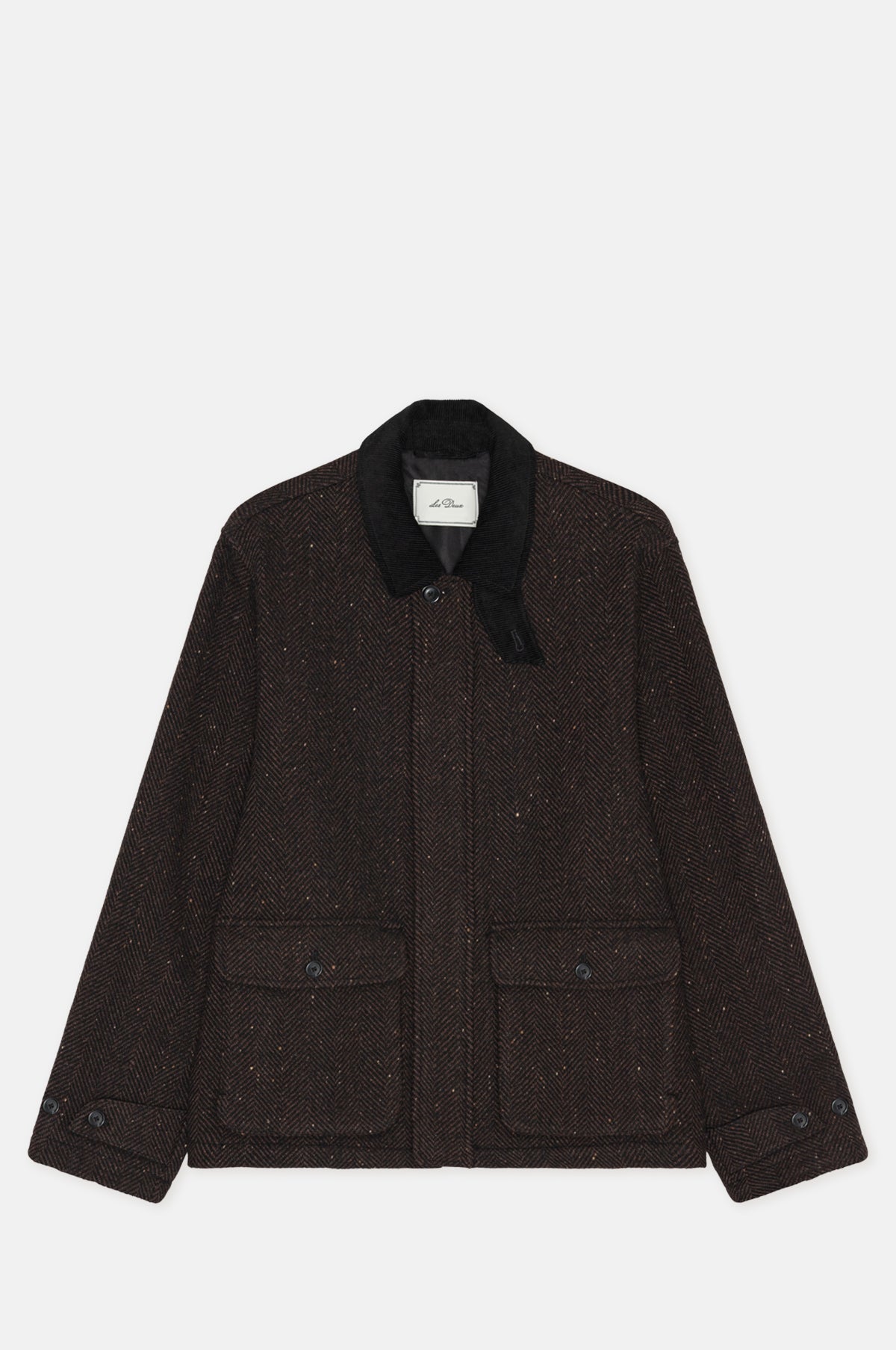 Les Deux Herringbone Jacket Mole Brown.