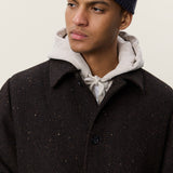 Herringbone Wool Coat Mole Brown