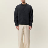 Knitted Roundneck Cardigan Charcoal Melange