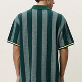 Stripe Jacquard Football Jersey Pine Green