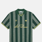 Les Deux Stripe Jacquard Football Jersey Pine Green.