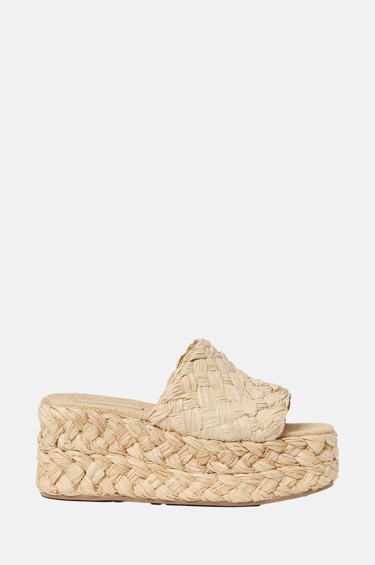 Aaron Platform Raffia Mule Natural