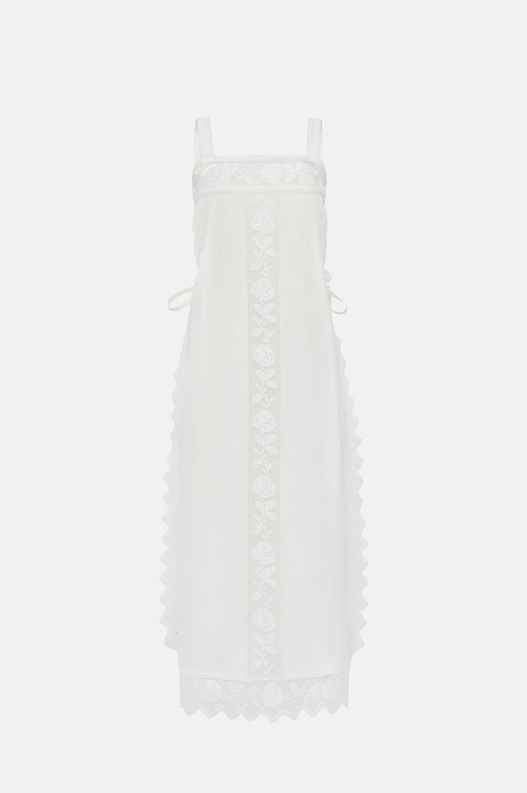 Loeffler Randall Poppy Open Lace Trim Dress White.