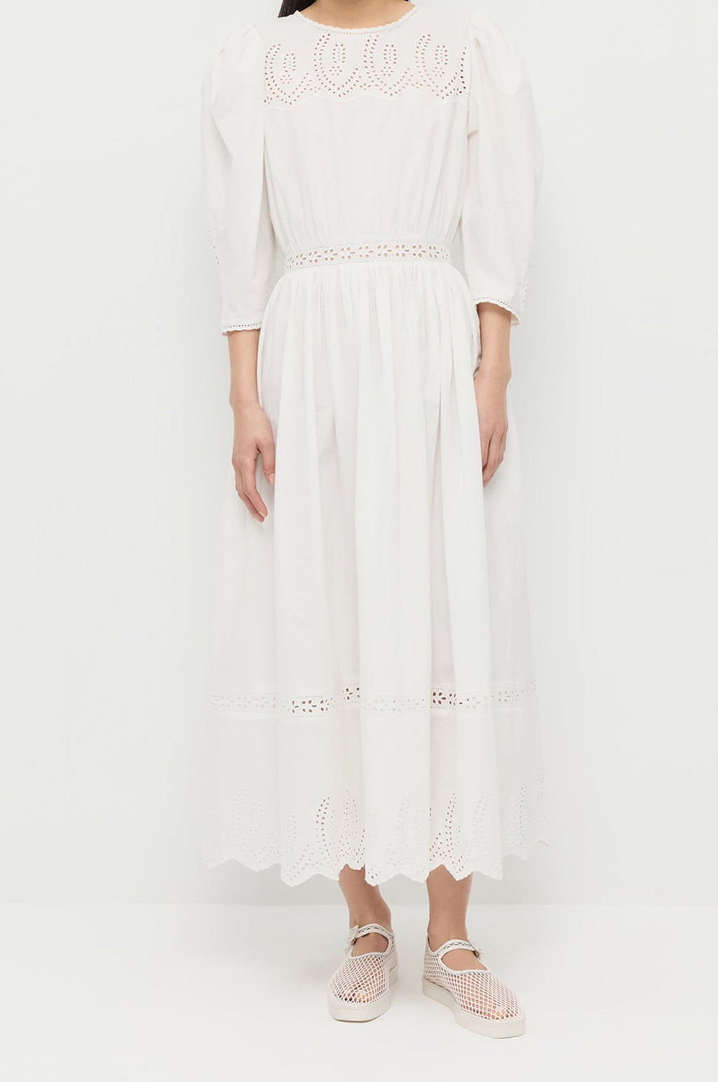 Thelma Waisted Dress Cream