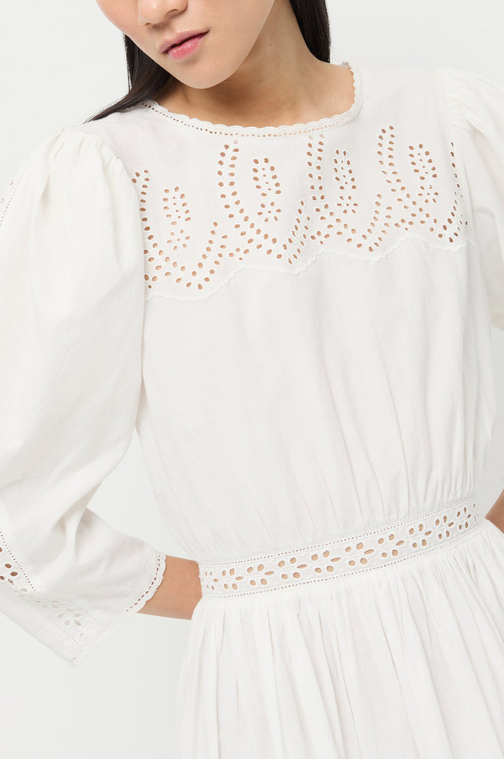 Thelma Waisted Dress Cream