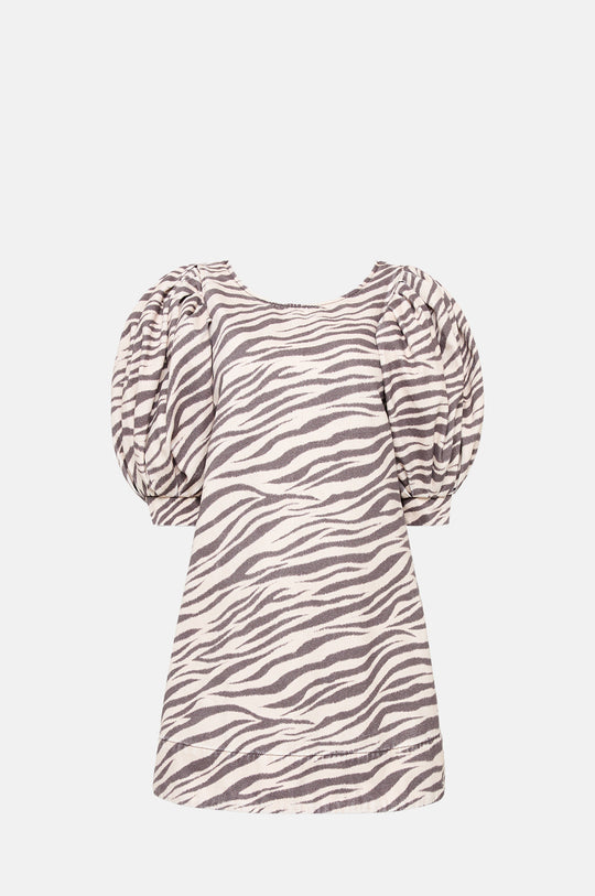 Willy Puff Sleeve Mini Dress Zebra